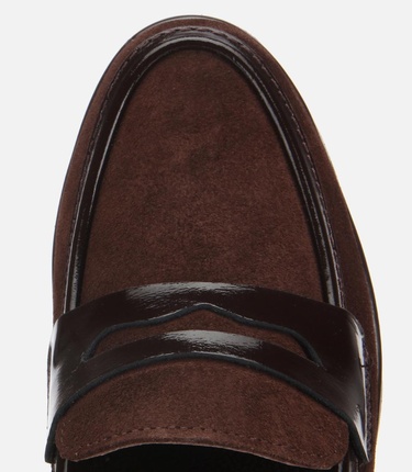  Kadın Süet Deri Kahverengi Rahat Dolgu Topuklu Günlük Loafer