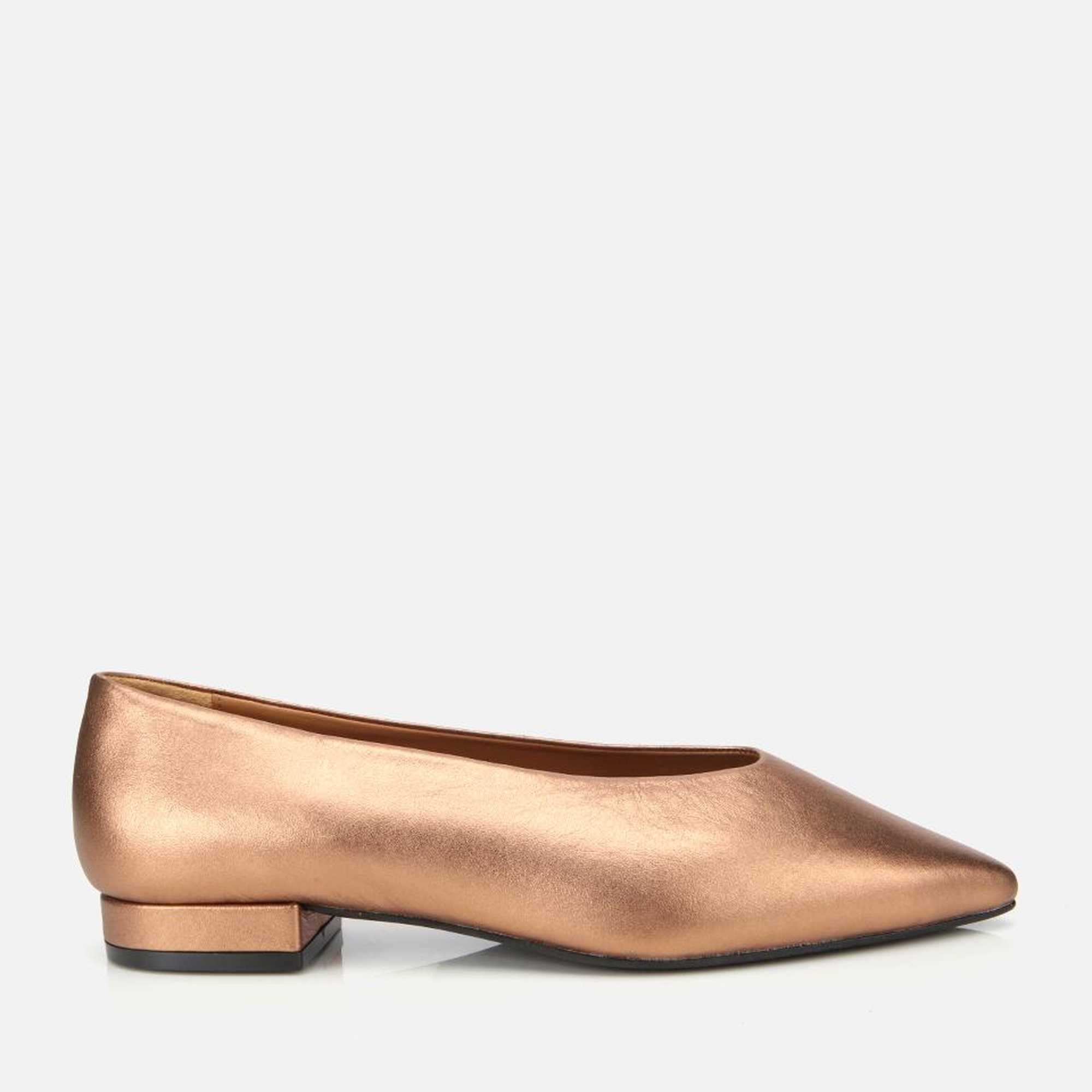 Kadın Deri Bronz Sivri Burunlu Babet