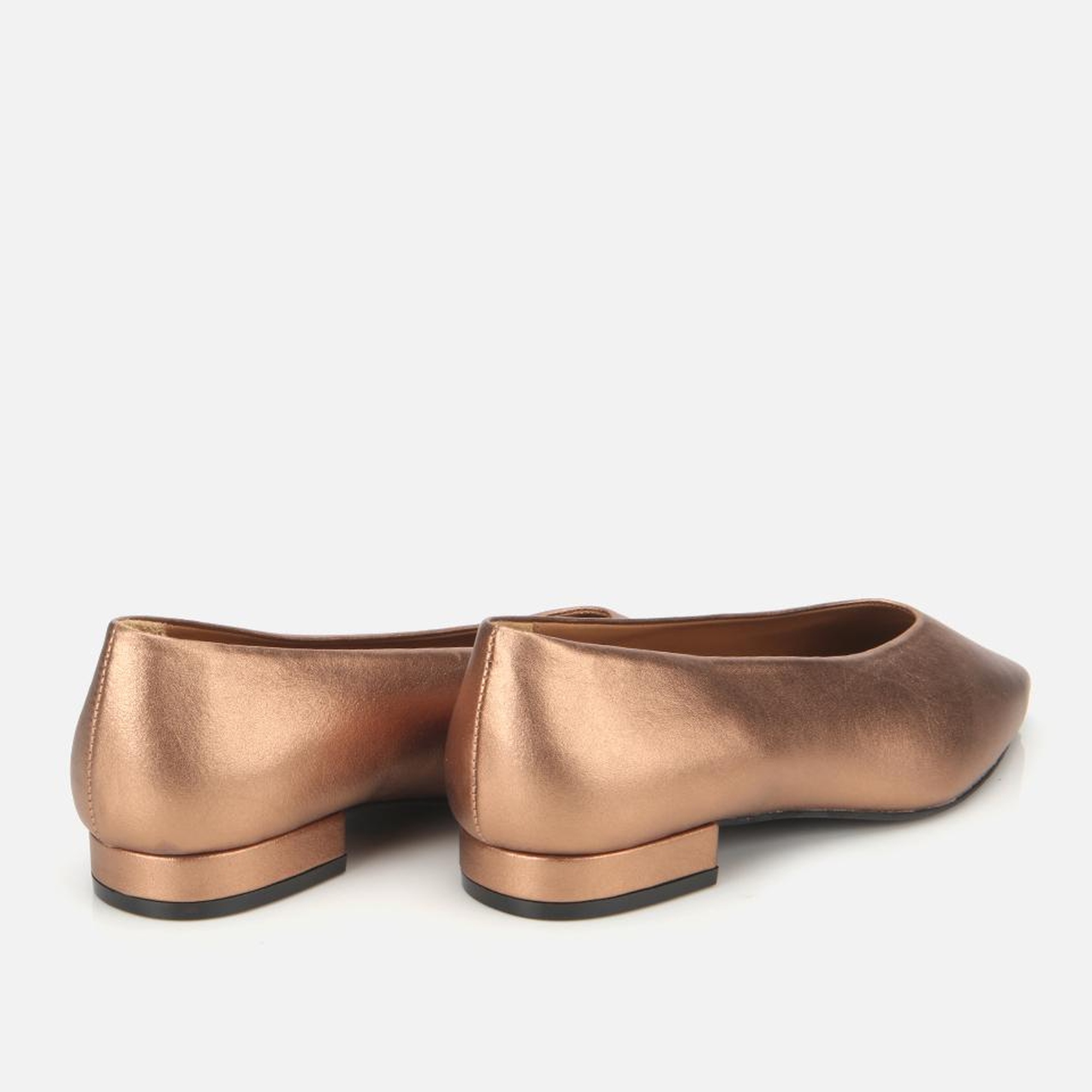 Kadın Deri Bronz Sivri Burunlu Babet