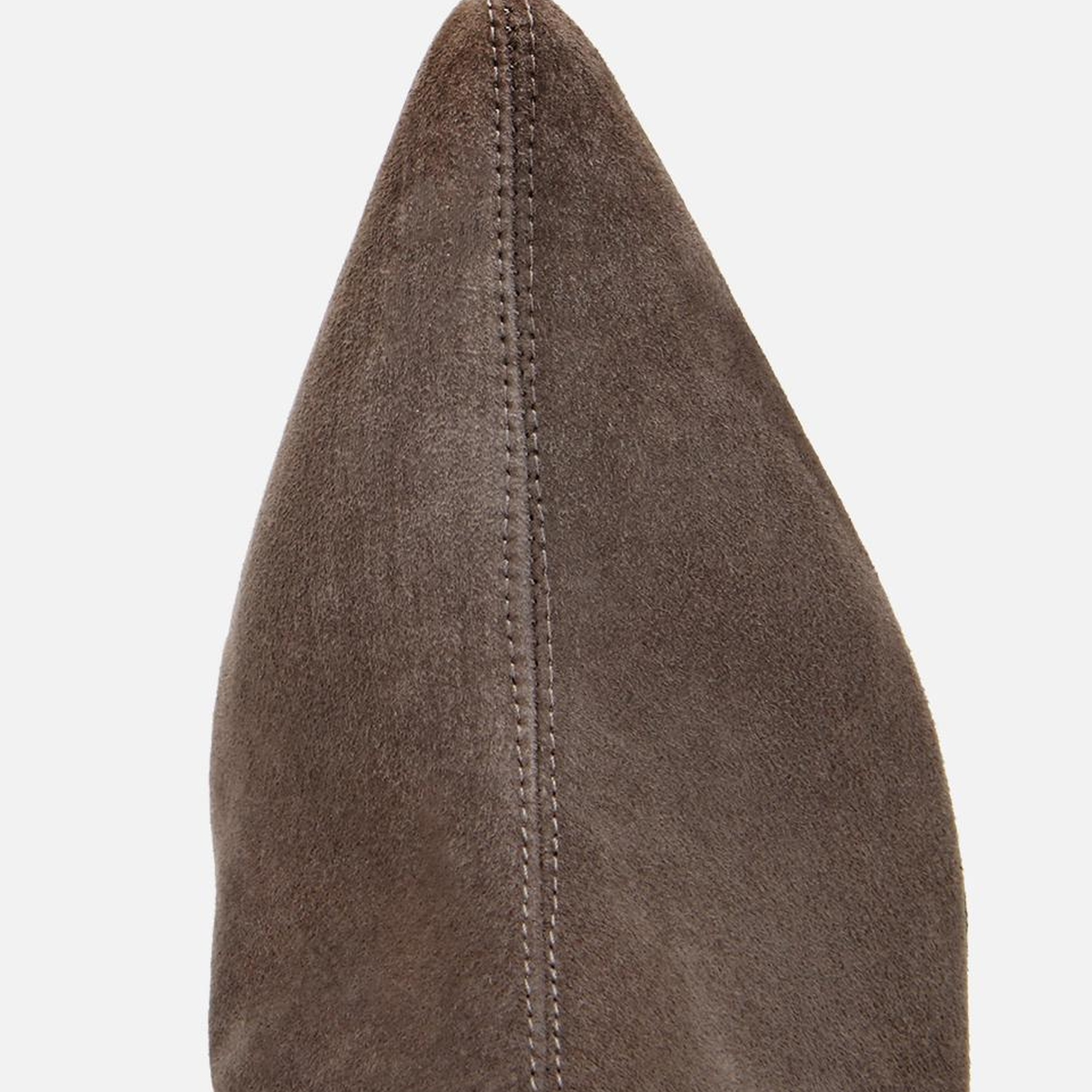 Kadın Süet Deri Vizon Dikiş Detaylı Sivri  Kısa Topuklu Bot