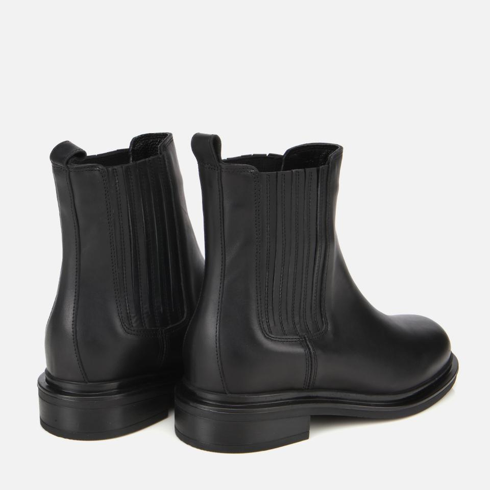 Kadın Deri Siyah Lastik Detaylı Bilekte Düz Bot