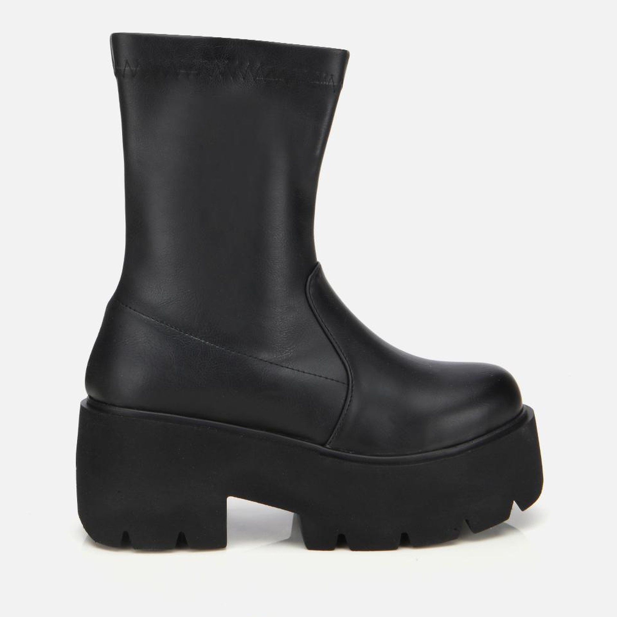 Kadın Siyah Streç Kalın Tabanlı Yüksek Topuklu Bot