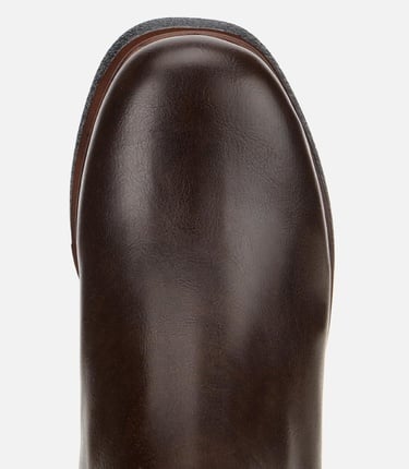  Kadın Kahverengi Lastik Detaylı Kalın Topuklu Bot