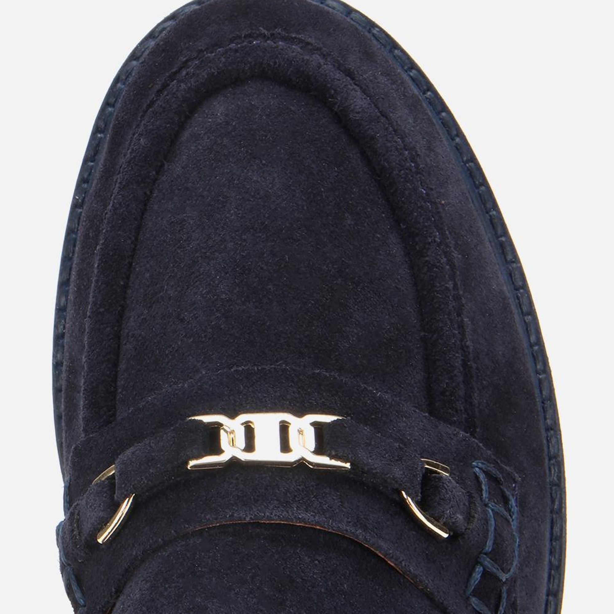 Kadın Süet Deri Lacivert Tokalı Hafif Tabanlı Klasik Loafer