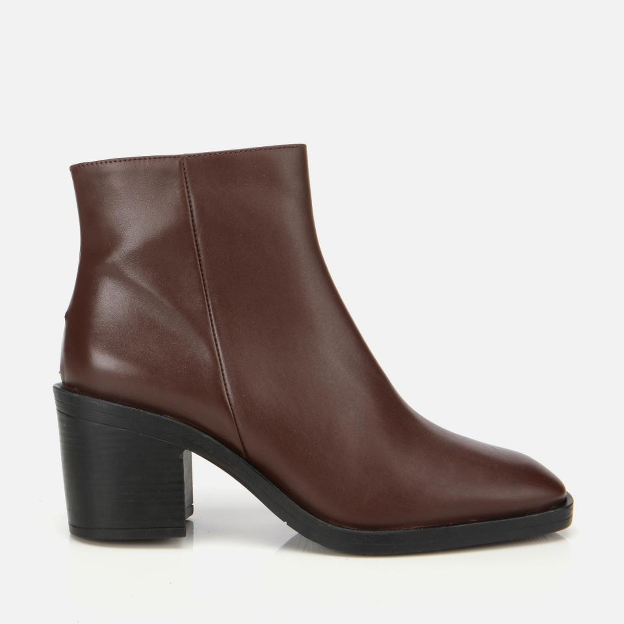 Kadın Deri Kahverengi Bilekte Topuklu Bot