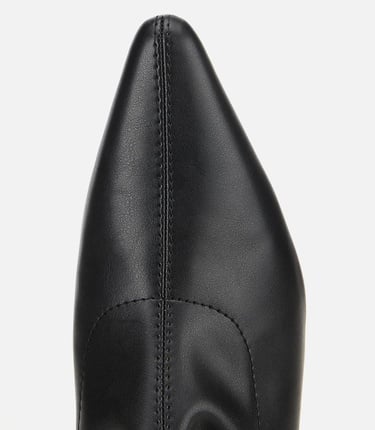  Kadın Siyah Streç Fermuarlı Bilekte Kısa Topuklu Bot