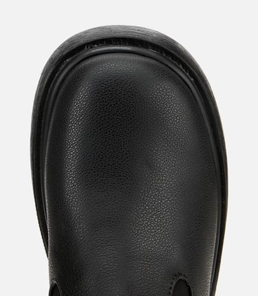  Kadın Siyah Streç Kalın Tabanlı Bilekte Düz Bot