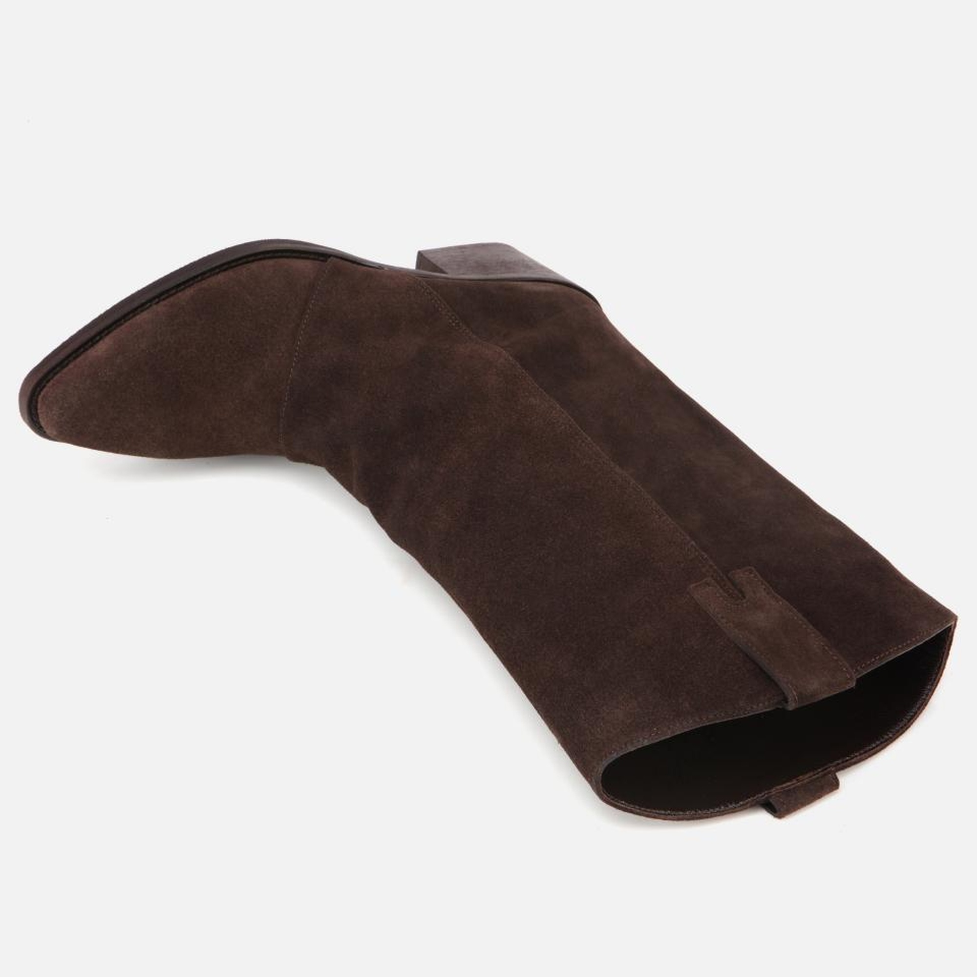 Kadın Süet Deri Kahverengi Kovboy Topuklu Bot