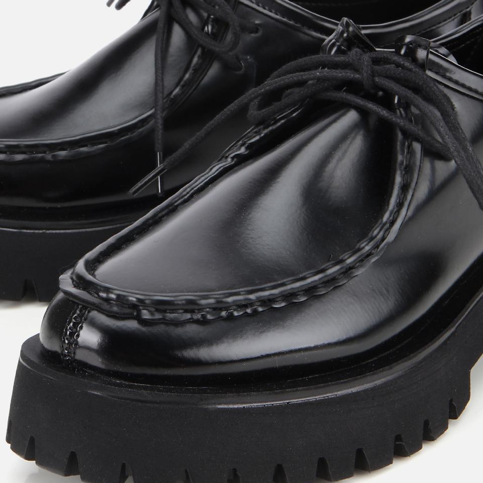 Kadın Siyah Dikiş Burunlu Kalın Tabanlı Günlük Loafer