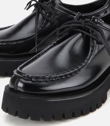  Kadın Siyah Dikiş Burunlu Kalın Tabanlı Günlük Loafer