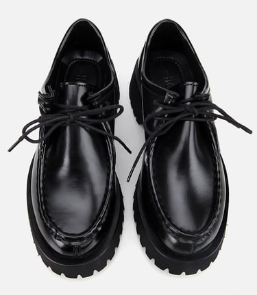  Kadın Siyah Dikiş Burunlu Kalın Tabanlı Günlük Loafer