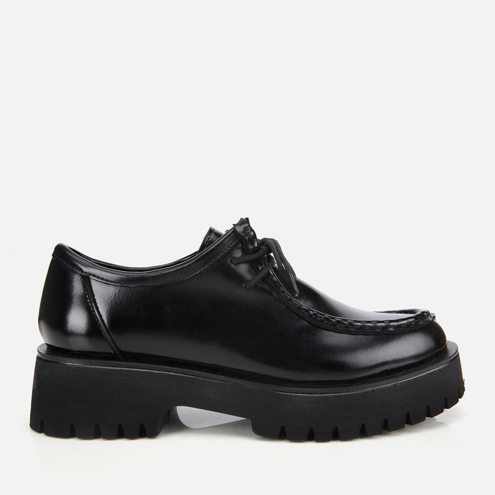 Kadın Siyah Dikiş Burunlu Kalın Tabanlı Günlük Loafer