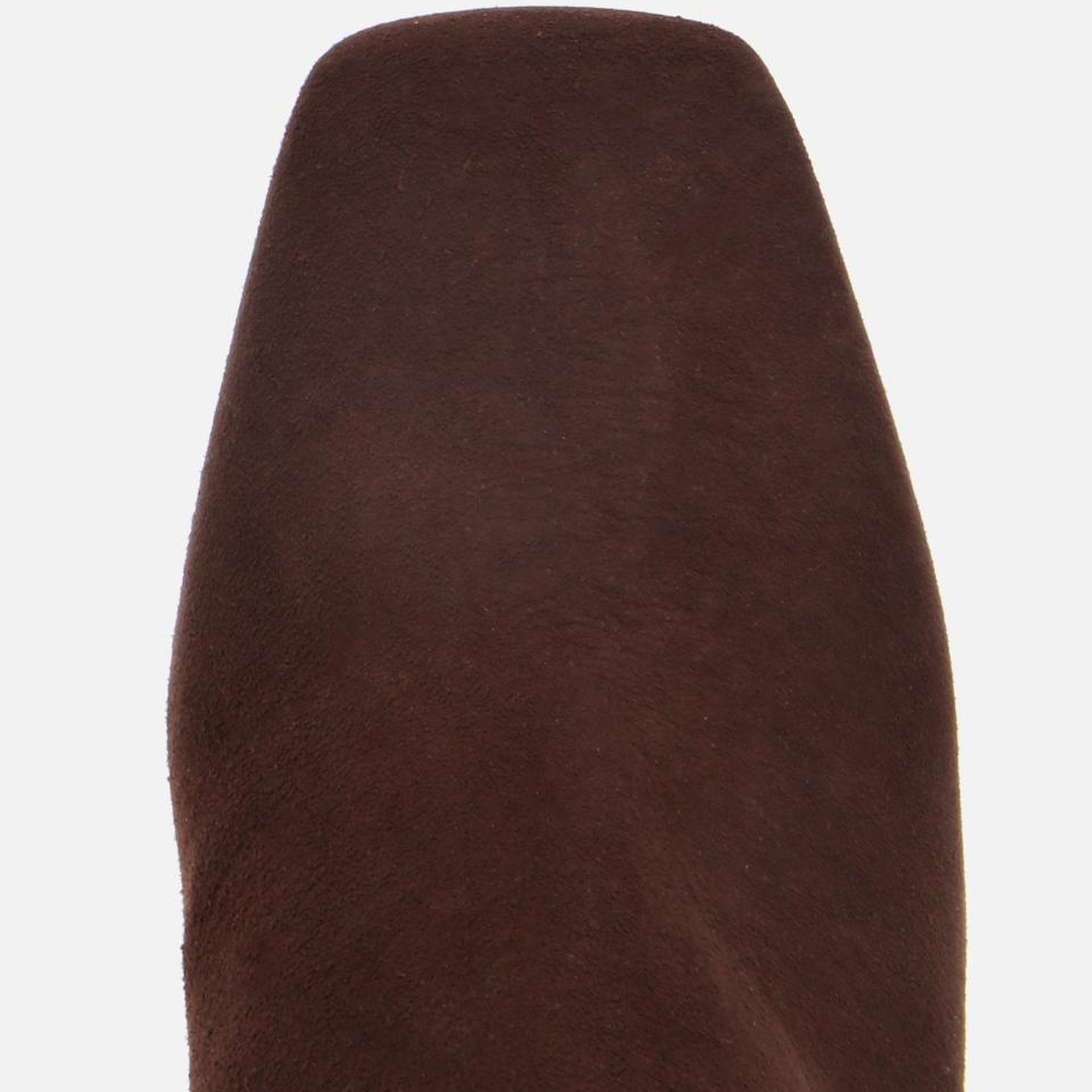 Kadın Süet Deri Kahverengi Tokalı Kare Uçlu Bilekte Topuklu Bot