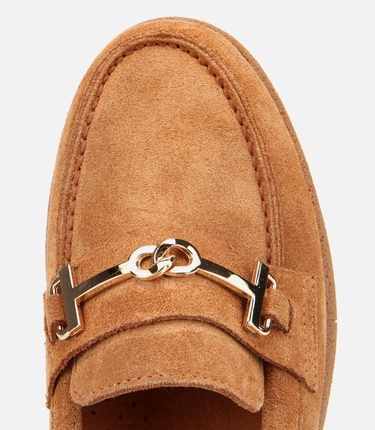  Kadın Süet Deri Taba Yumuşak Tabanlı Comfort Günlük Loafer