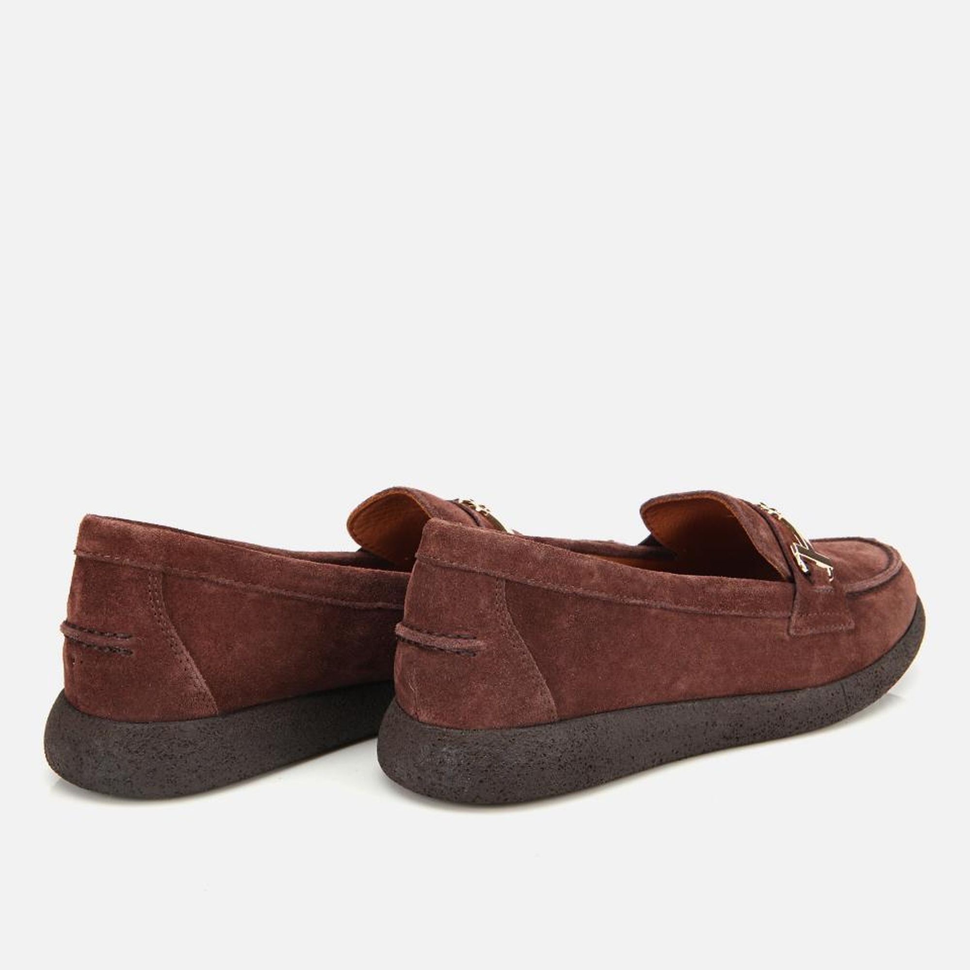 Kadın Süet Deri Kahverengi Yumuşak Tabanlı Comfort Günlük Loafer