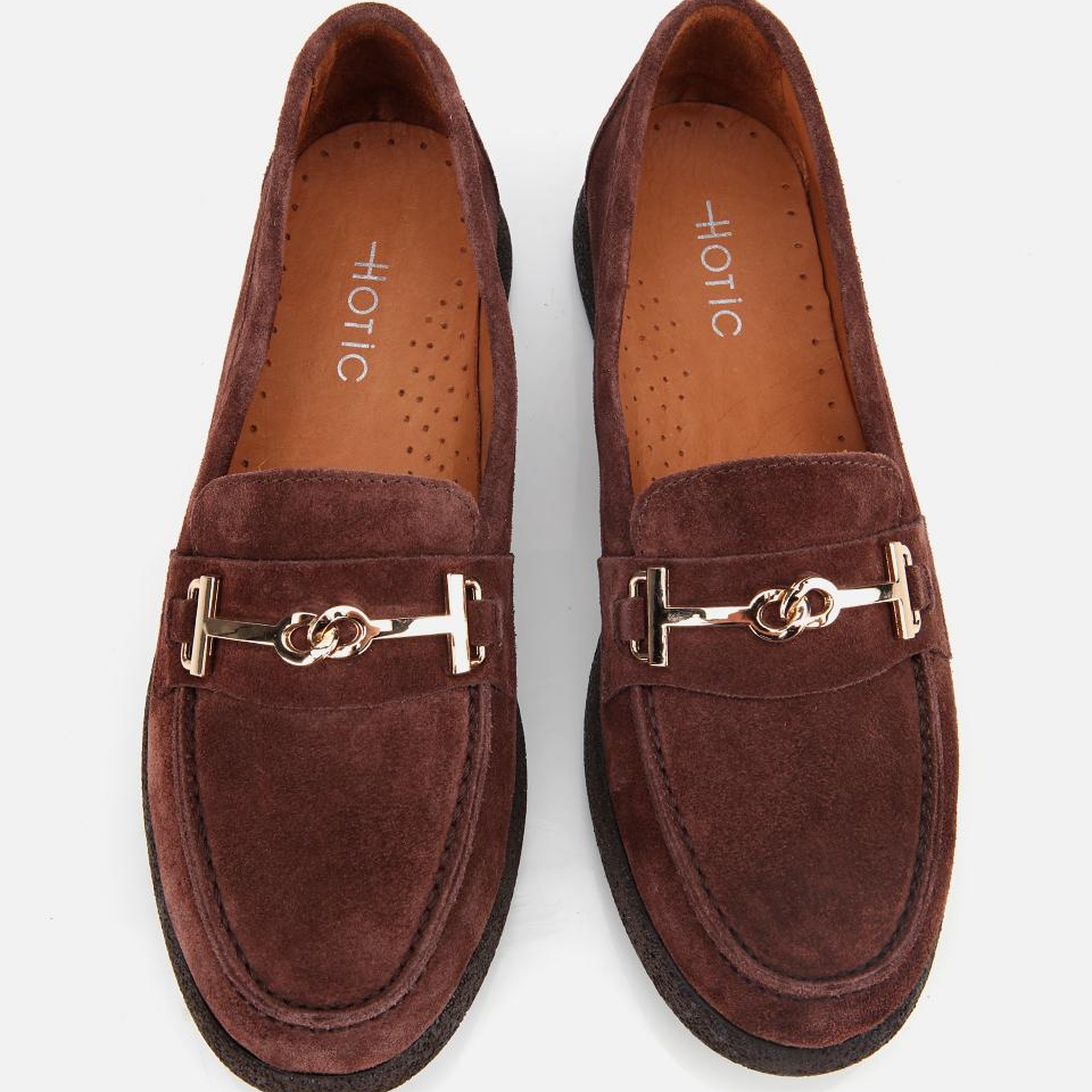 Kadın Süet Deri Kahverengi Yumuşak Tabanlı Comfort Günlük Loafer