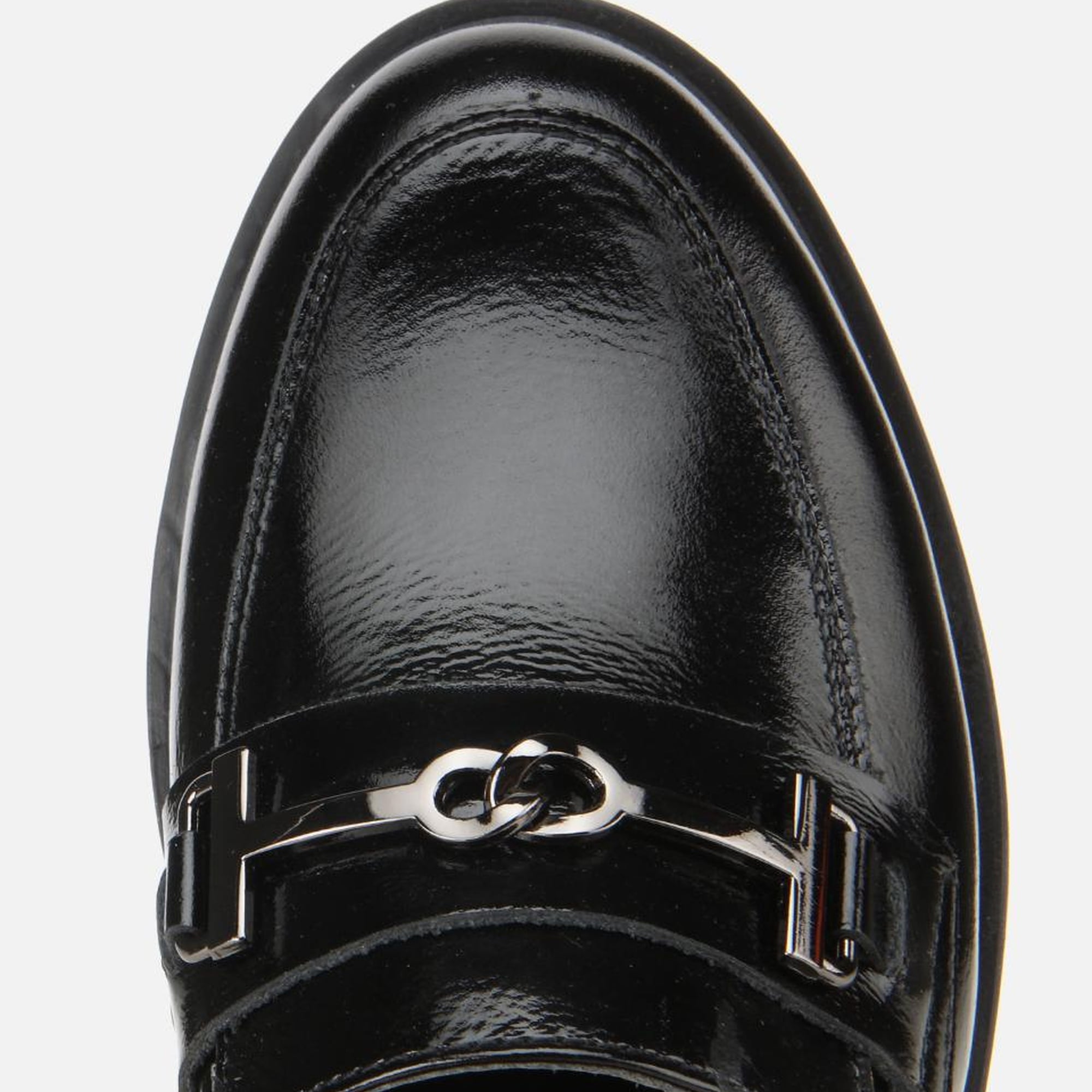 Kadın Deri Siyah Tokalı Klasik Loafer