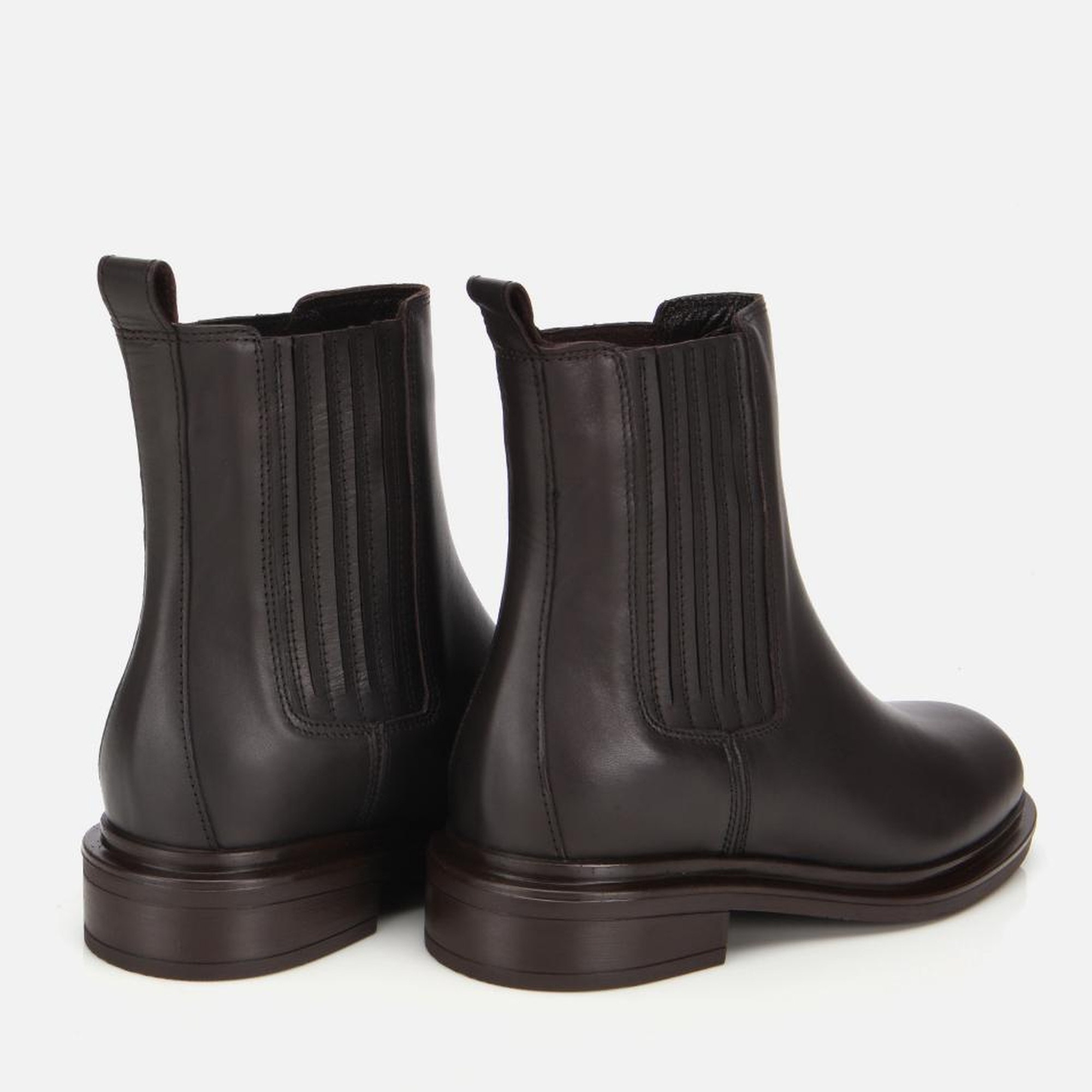 Kadın Deri Kahverengi Lastik Detaylı Bilekte Düz Bot