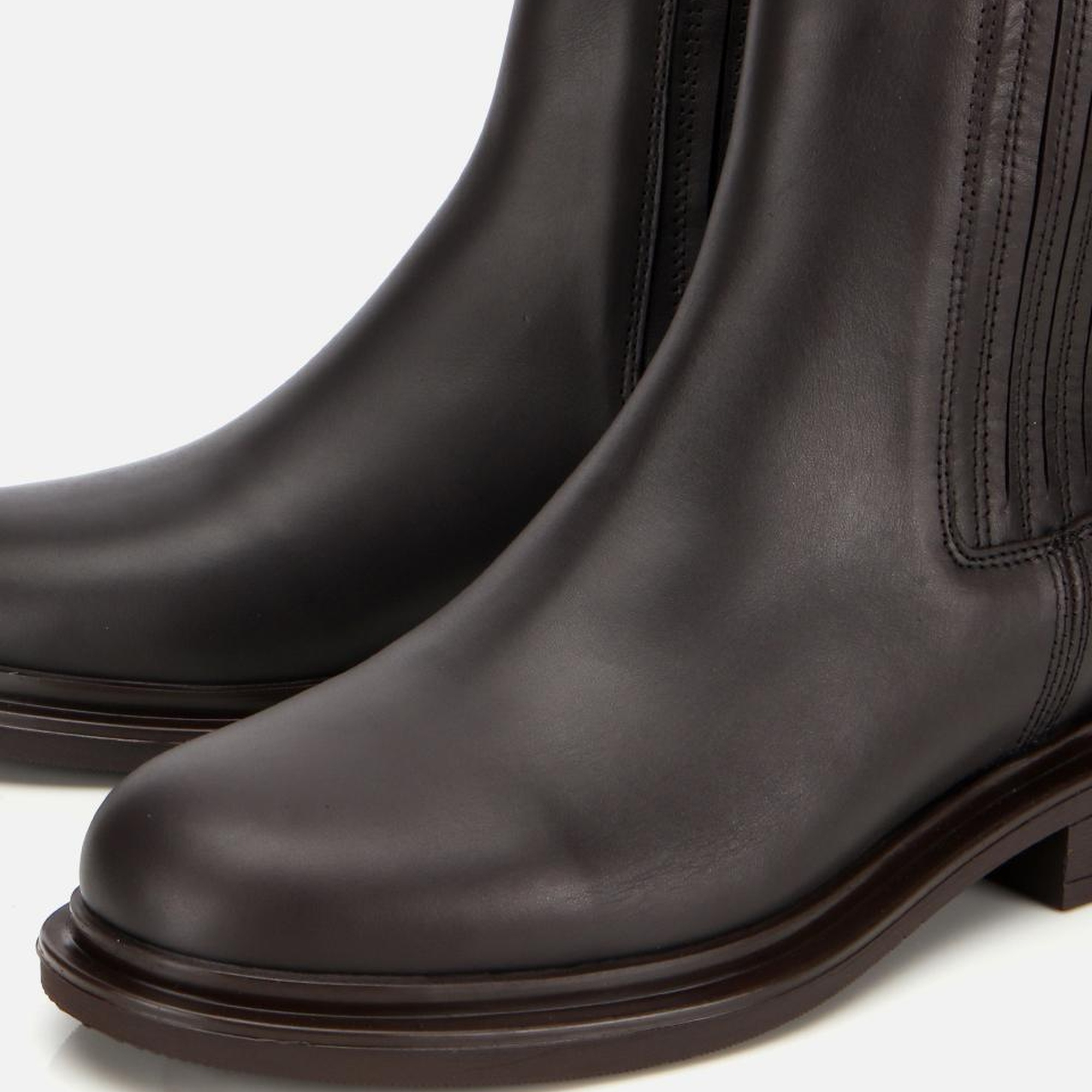 Kadın Deri Kahverengi Lastik Detaylı Bilekte Düz Bot