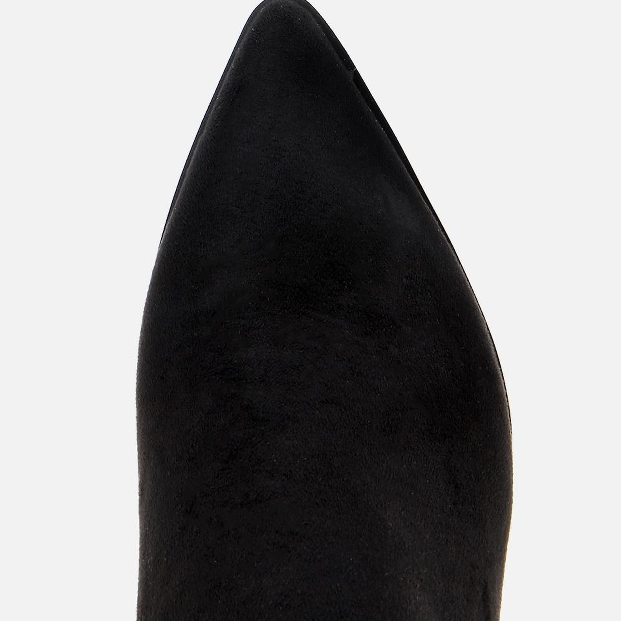 Kadın Süet Siyah Taşlı Tokalı Bilekte Topuklu Bot