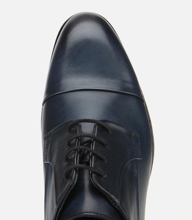  Erkek Deri Lacivert Bağcıklı Klasik Ayakkabı