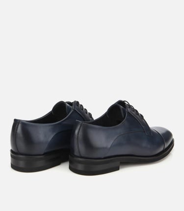  Erkek Deri Lacivert Bağcıklı Klasik Ayakkabı