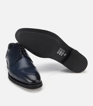  Erkek Deri Lacivert Bağcıklı Klasik Ayakkabı