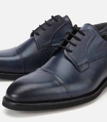  Erkek Deri Lacivert Bağcıklı Klasik Ayakkabı