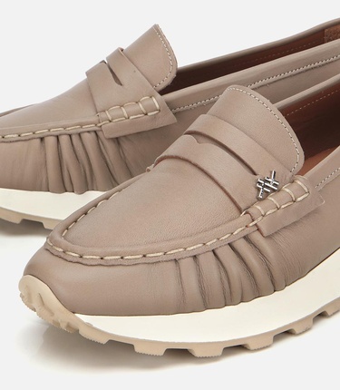  Kadın Deri Vizon Yumuşak Dokulu Günlük Loafer