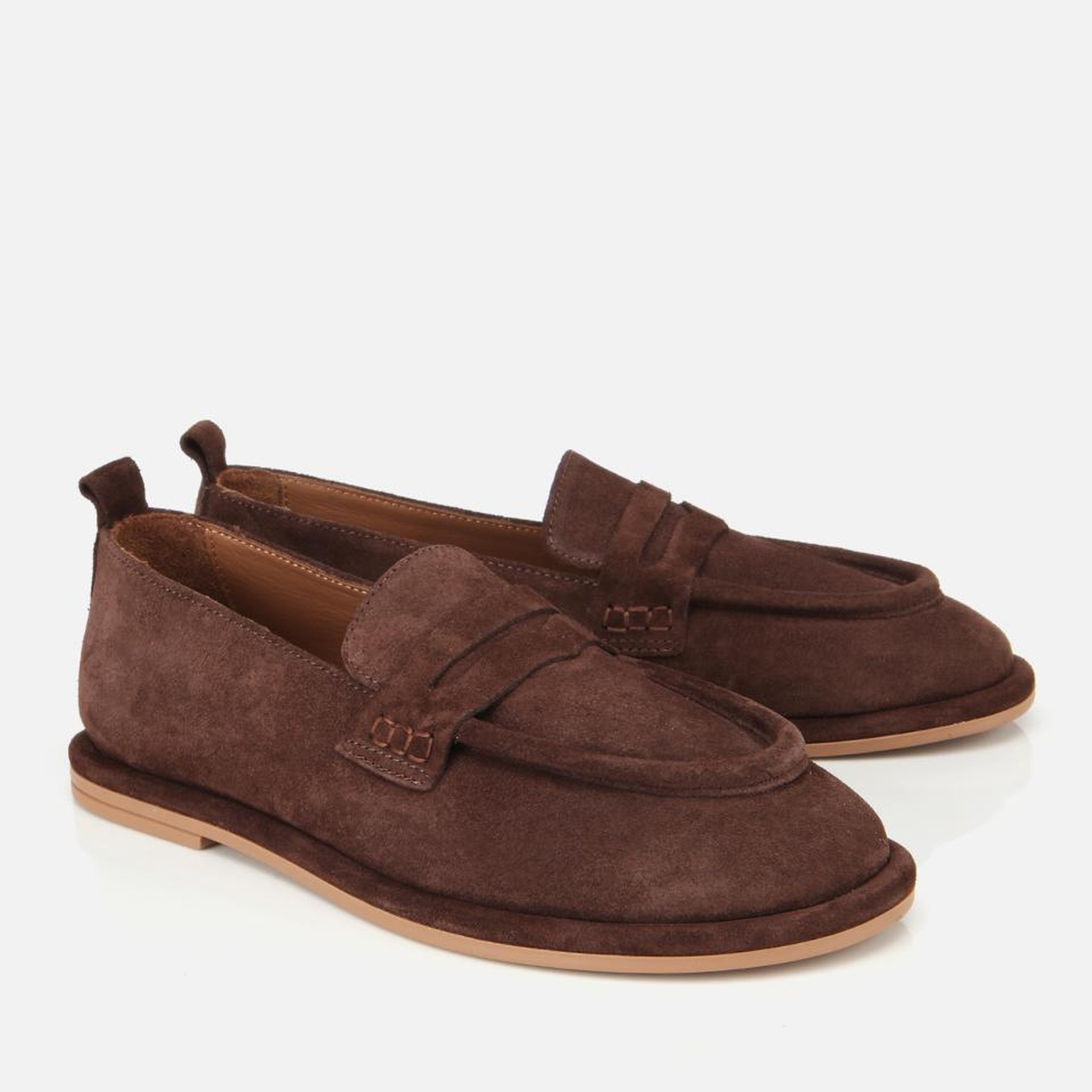 Kadın Deri Kahverengi Yumuşak Dokulu Günlük Loafer