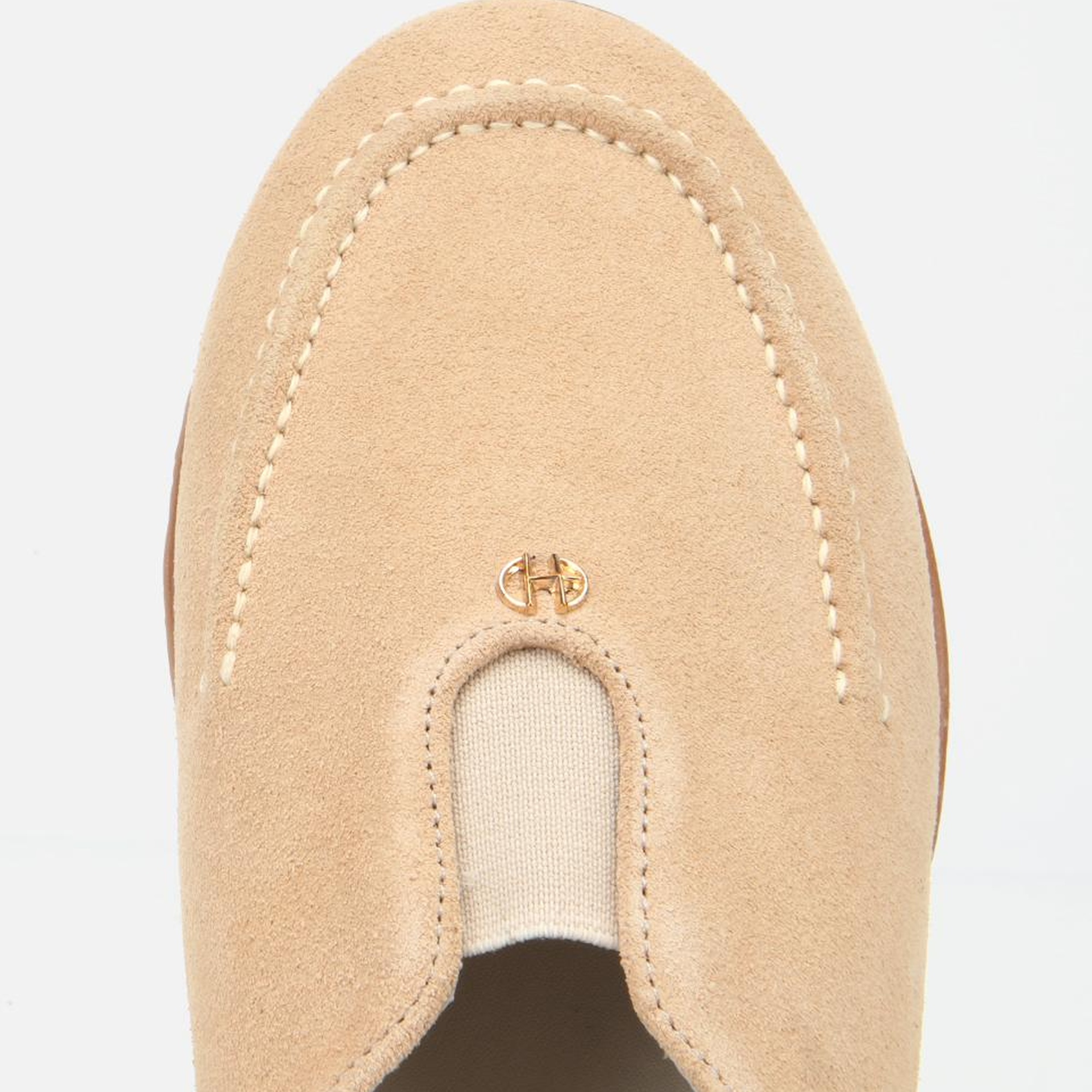 Kadın Süet Deri Bej Lastik Detaylı Günlük Loafer