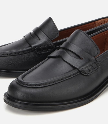  Kadın Deri Siyah Yumuşak Dokulu Klasik Loafer