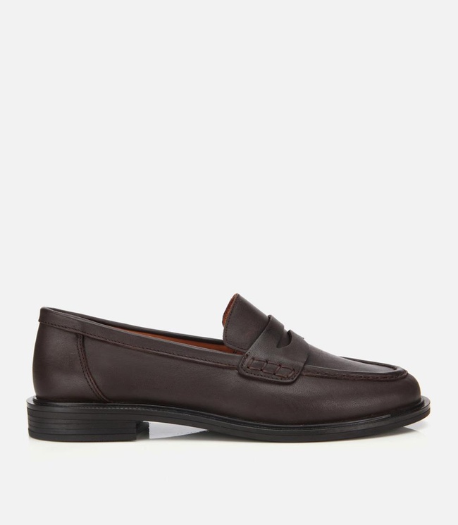  Kadın Deri Kahverengi Yumuşak Dokulu Klasik Loafer