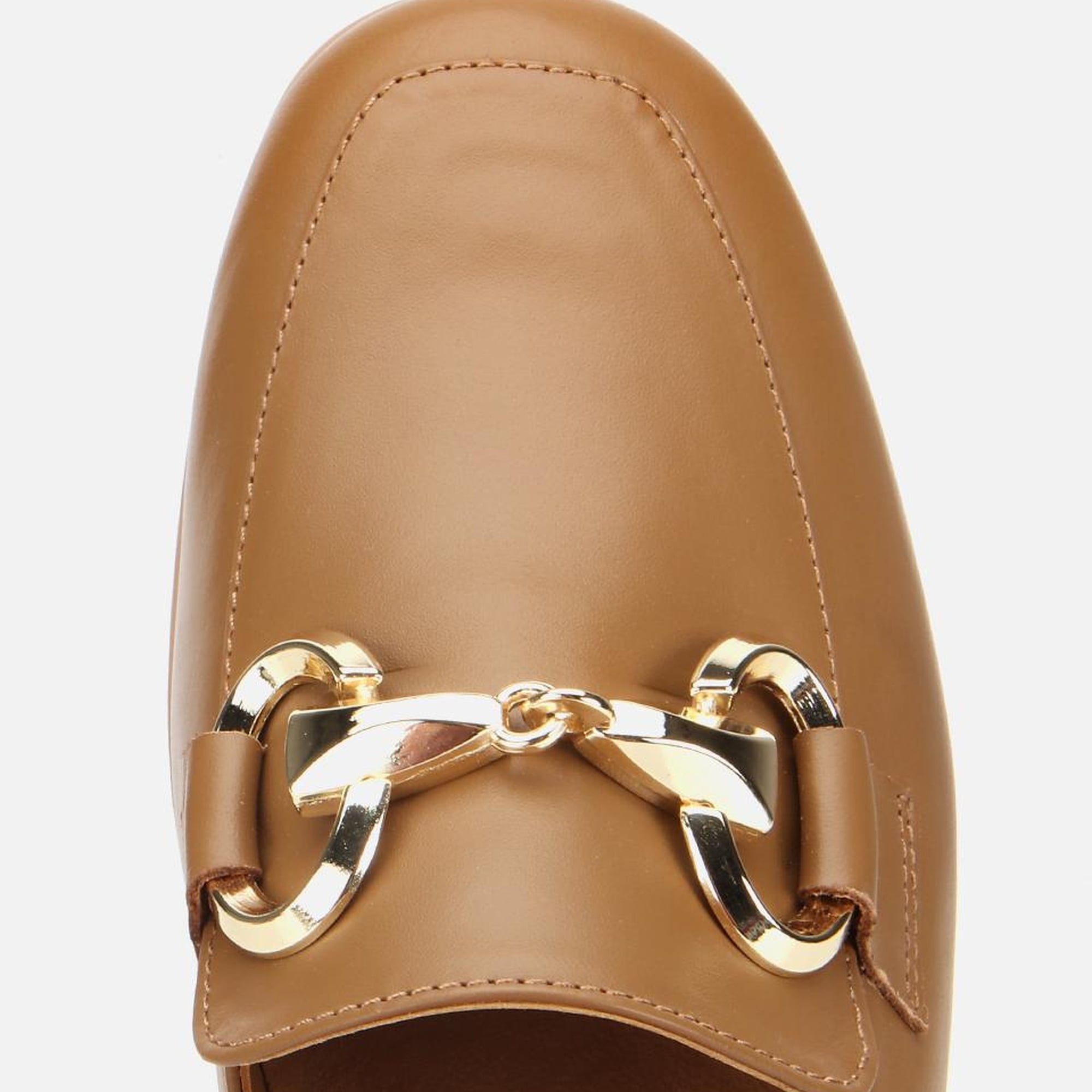 Kadın Deri Kahverengi Tokalı Klasik Loafer