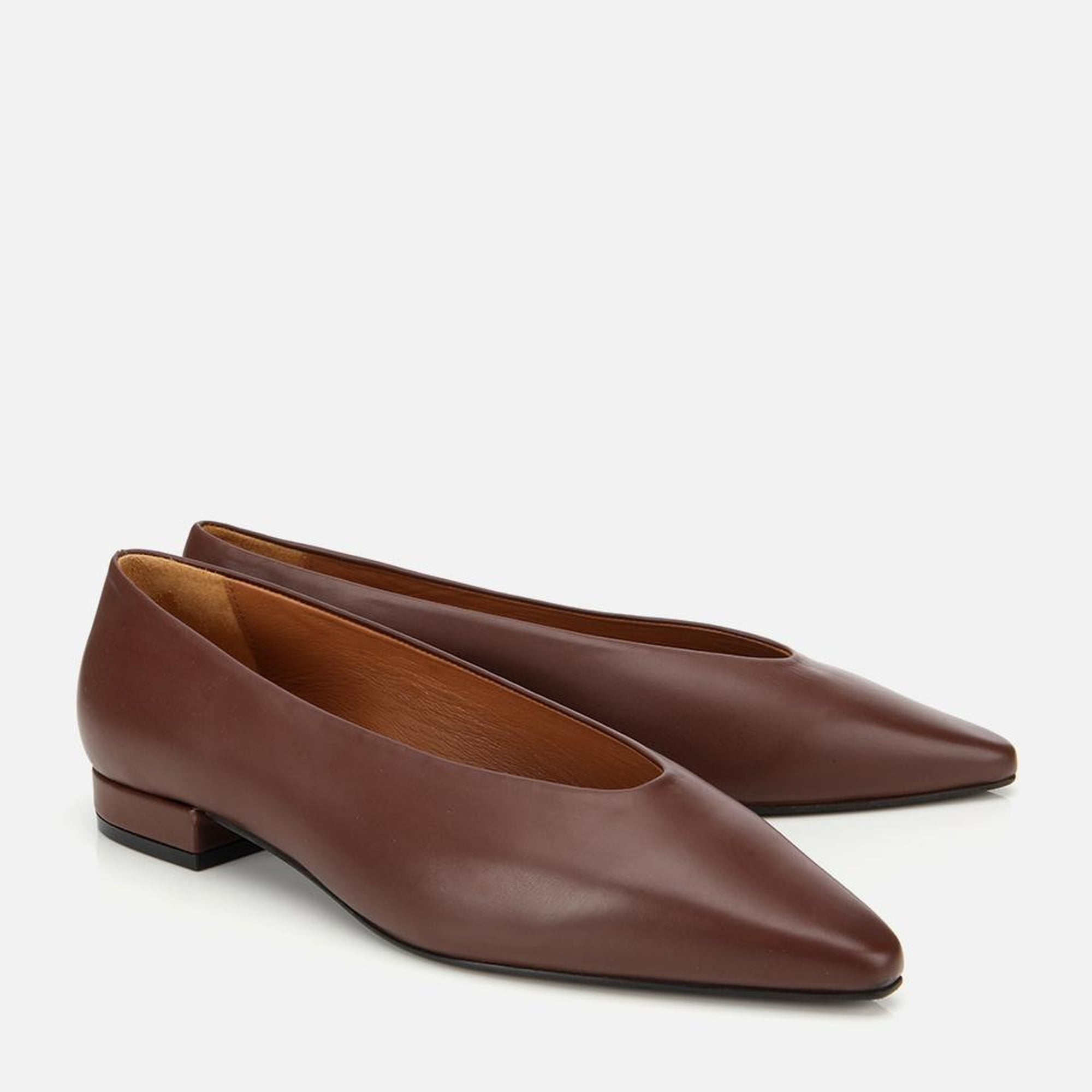 Kadın Deri Bordo Sivri Burunlu Babet