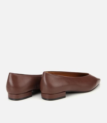  Kadın Deri Bordo Sivri Burunlu Babet