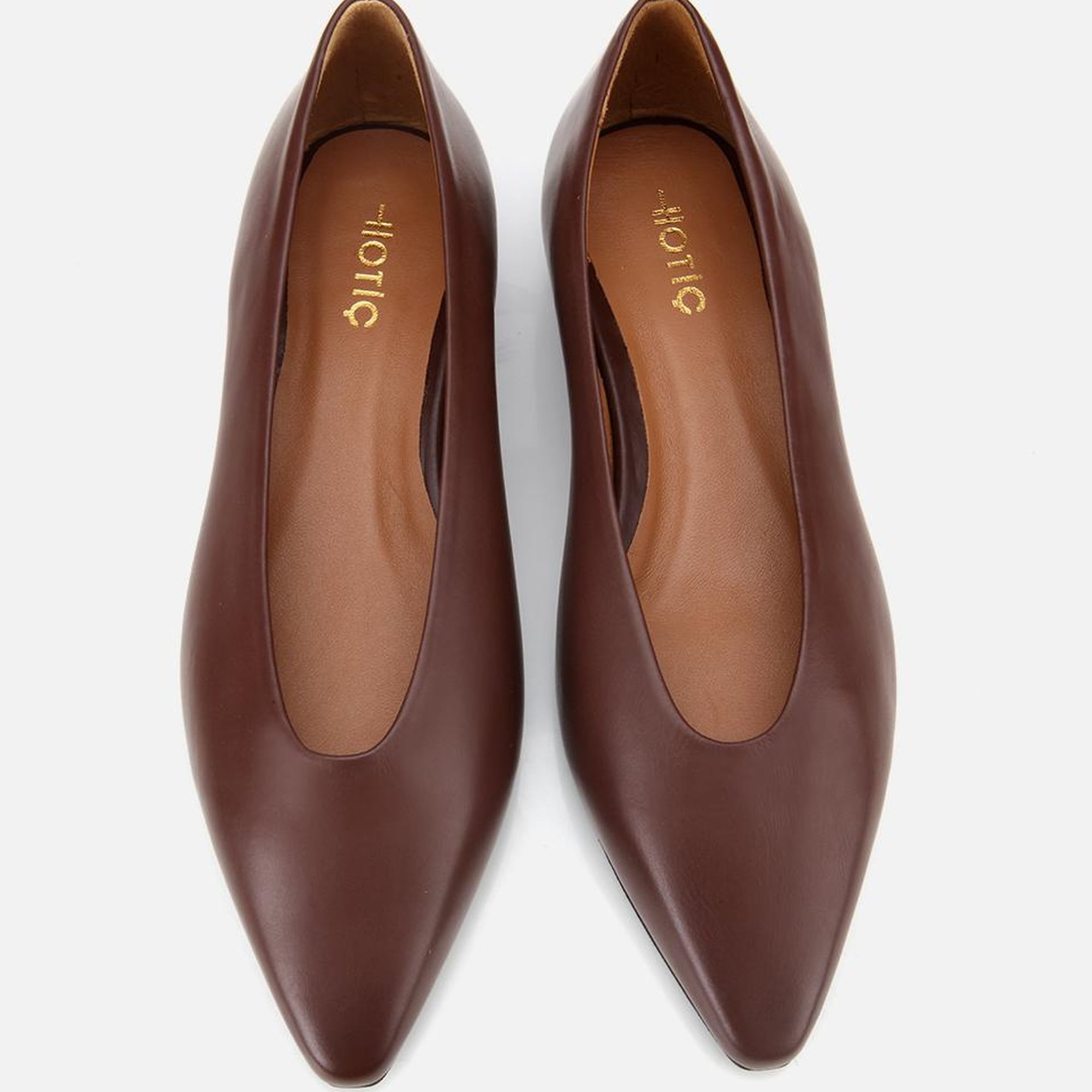 Kadın Deri Bordo Sivri Burunlu Babet