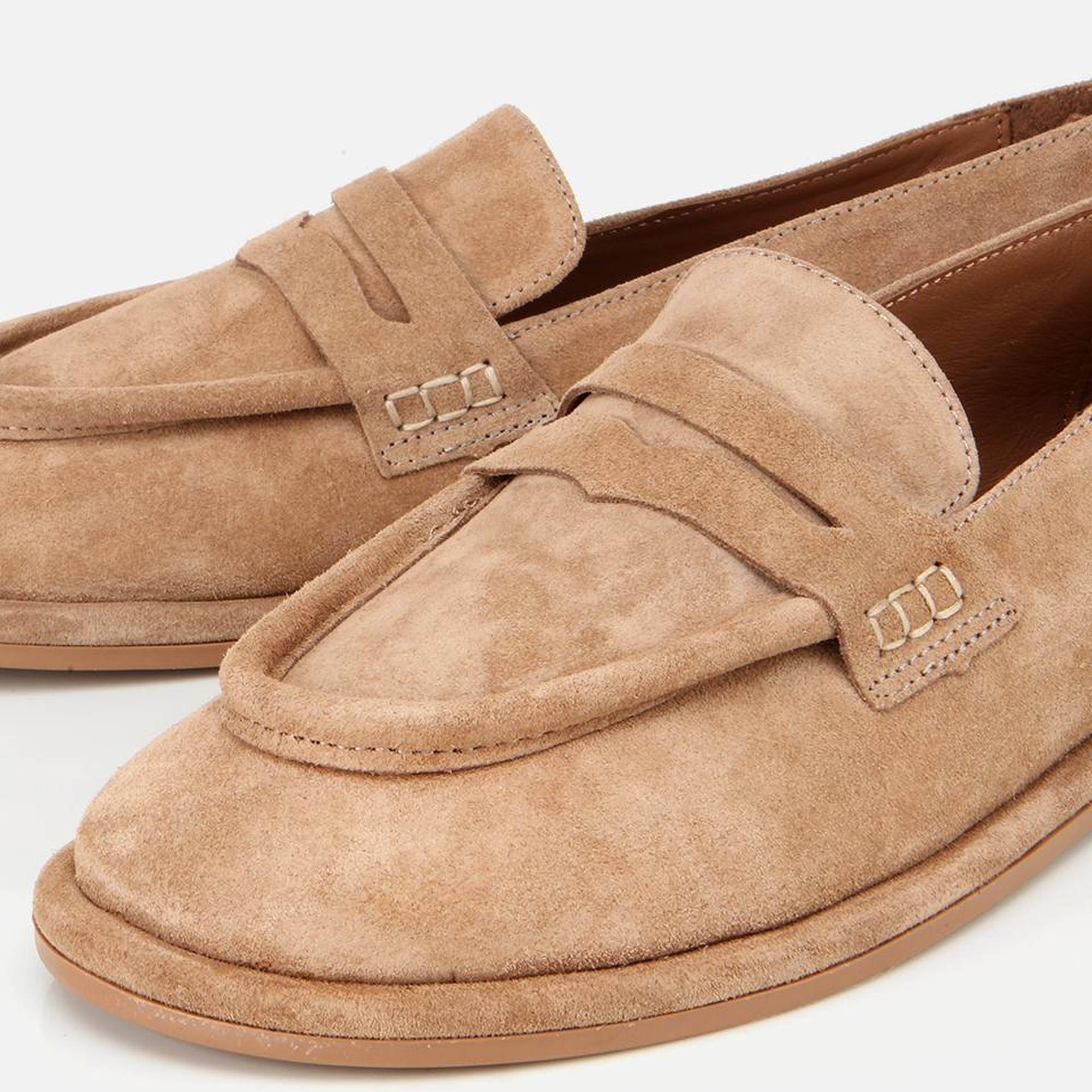 Kadın Deri Bej Yumuşak Dokulu Günlük Loafer