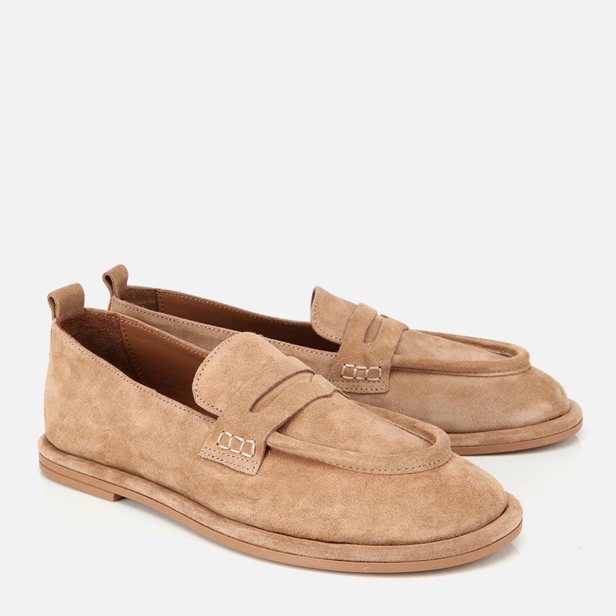 Kadın Deri Bej Yumuşak Dokulu Günlük Loafer