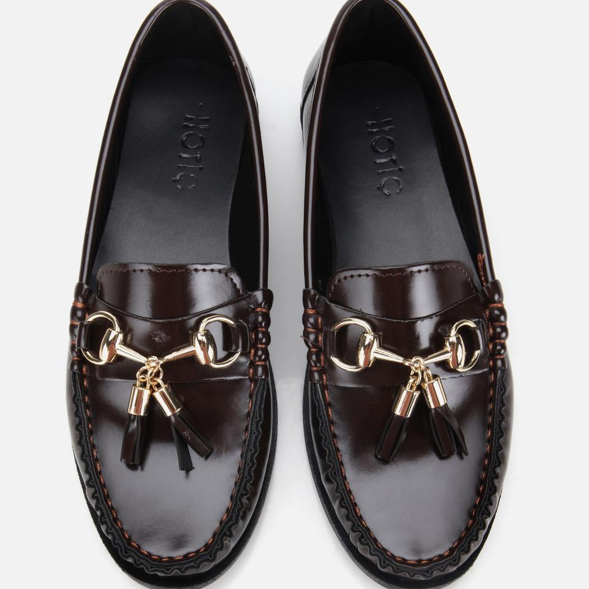 Kadın Rugan Kahverengi Püsküllü Klasik Loafer