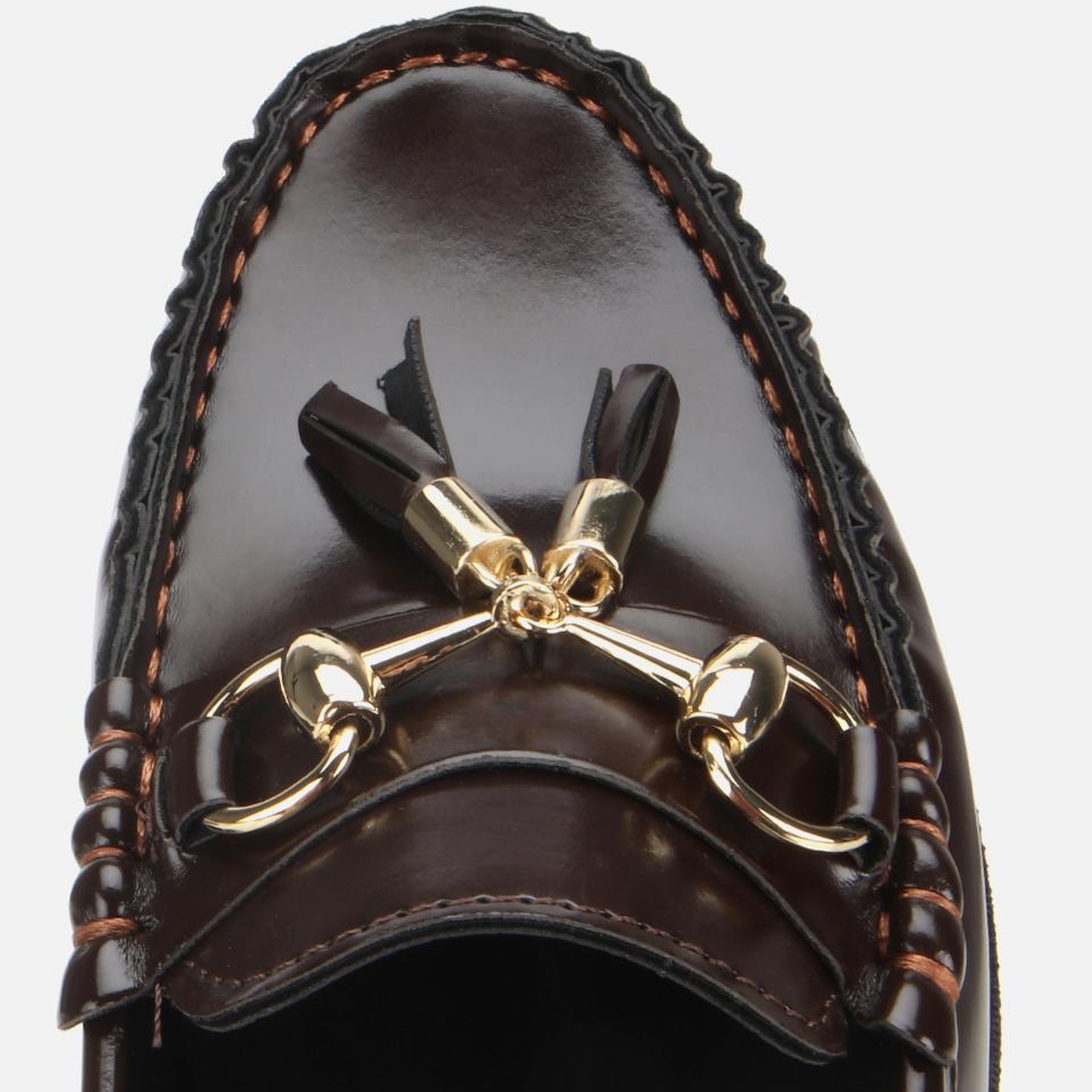 Kadın Rugan Kahverengi Püsküllü Klasik Loafer