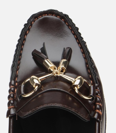  Kadın Rugan Kahverengi Püsküllü Klasik Loafer