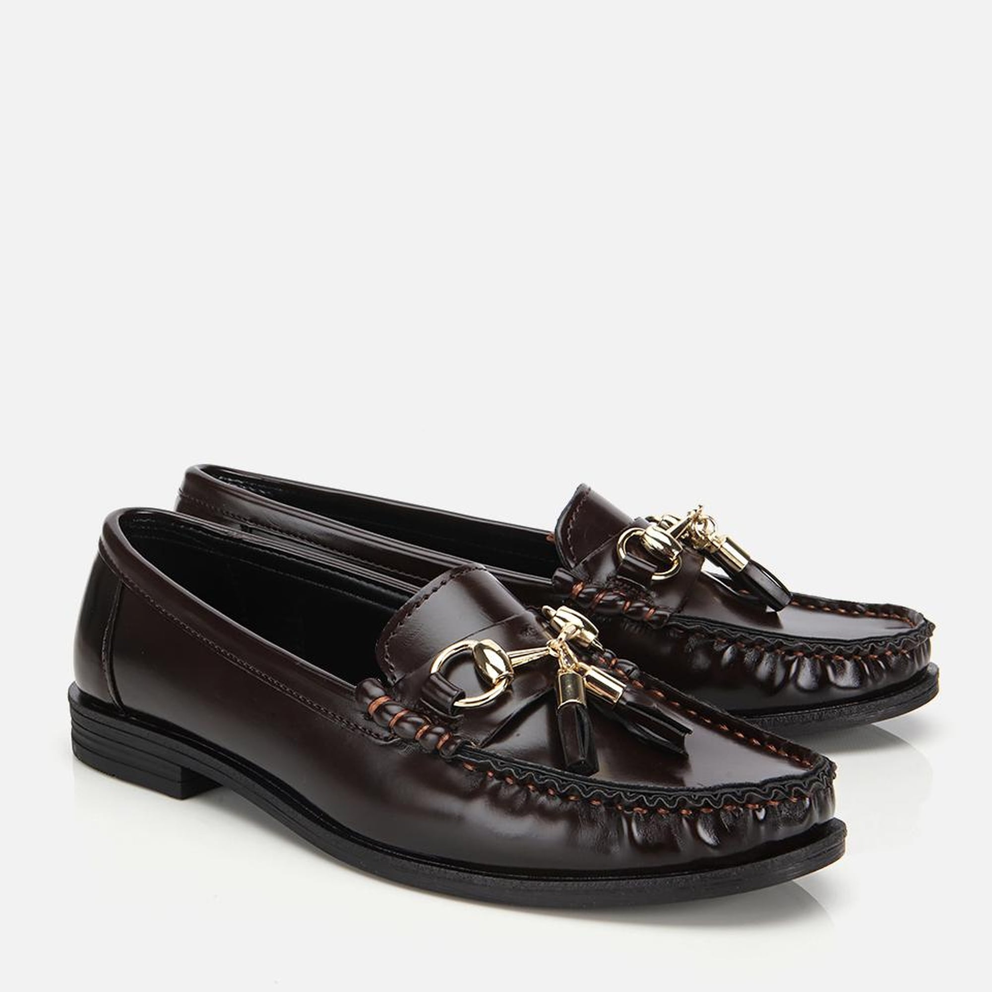 Kadın Rugan Kahverengi Püsküllü Klasik Loafer