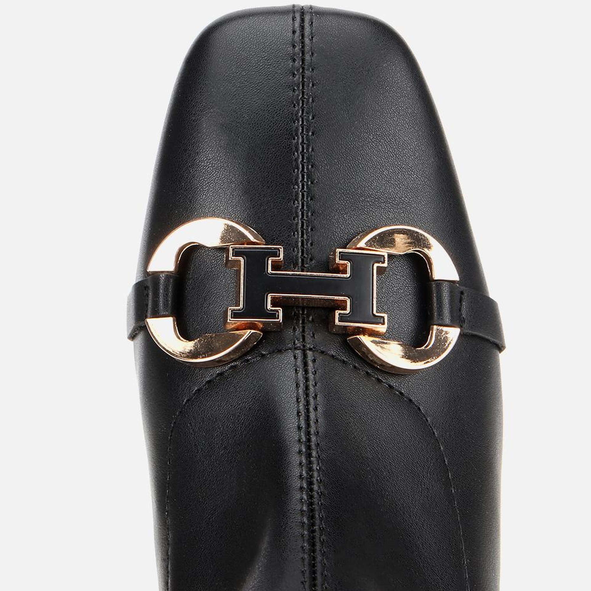 Kadın Siyah Tokalı Streç Fermuarlı Yüksek Topuklu Bot