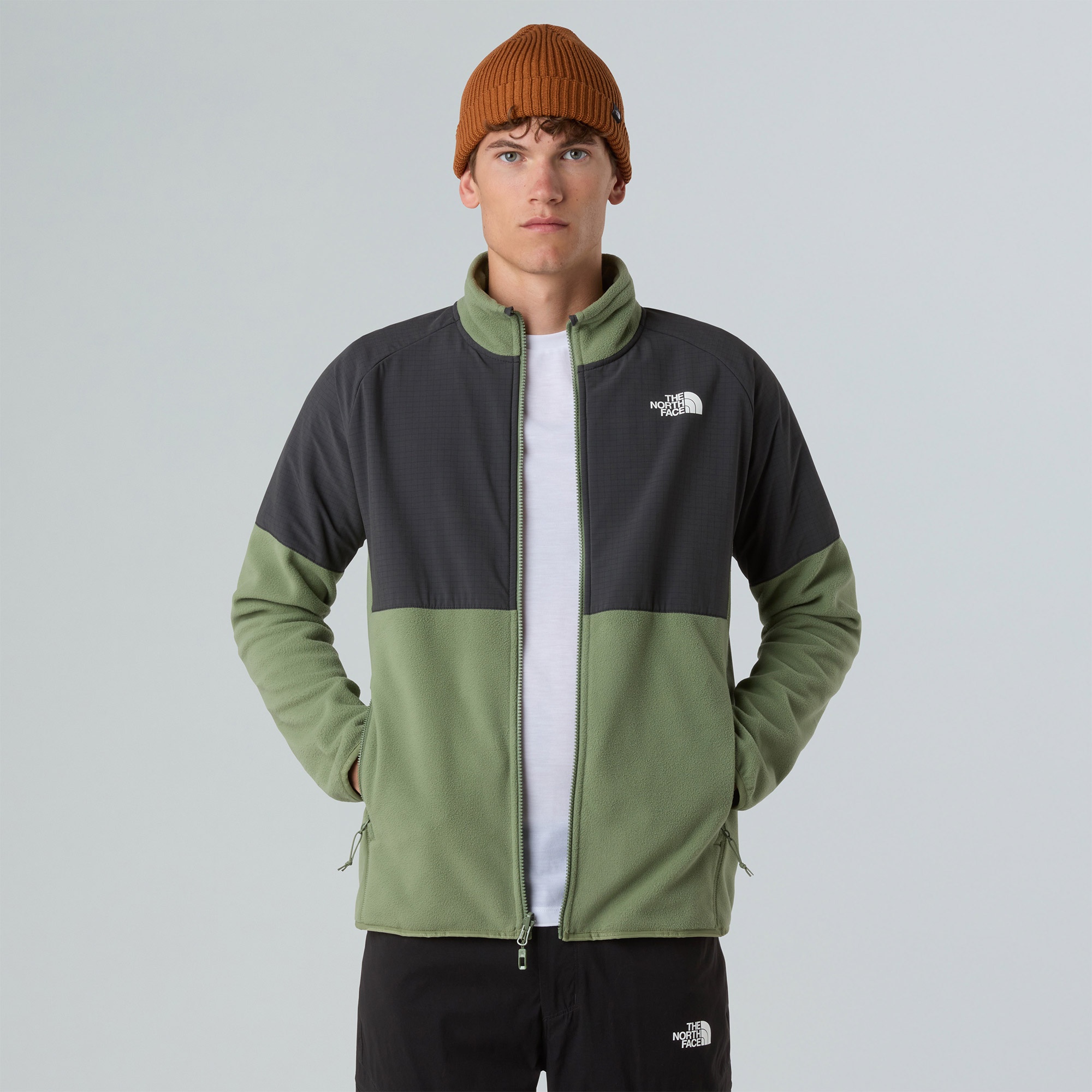 The North Face Glacier Heavyweight Full Zip Erkek Haki Outdoor Polar