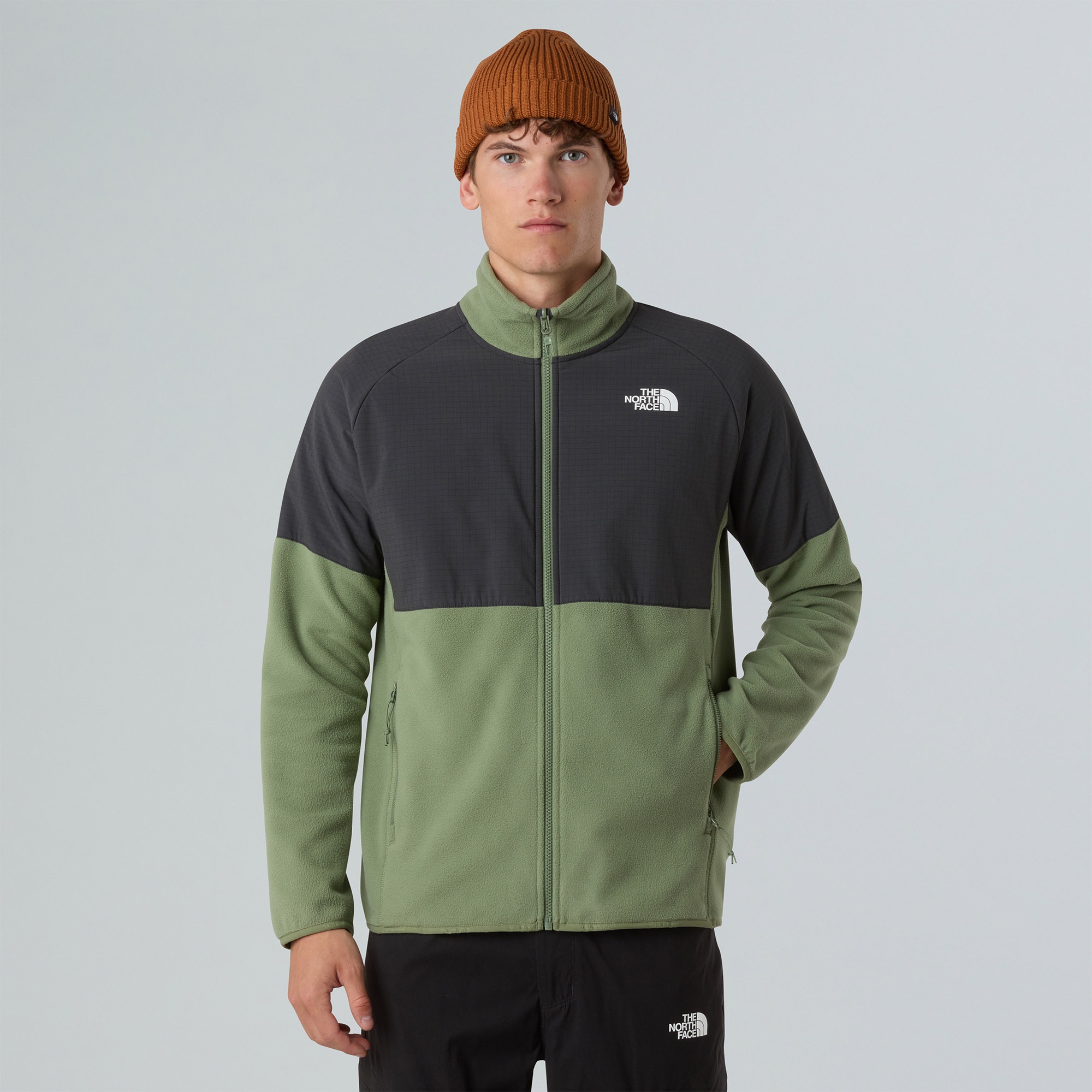 The North Face Glacier Heavyweight Full Zip Erkek Haki Outdoor Polar