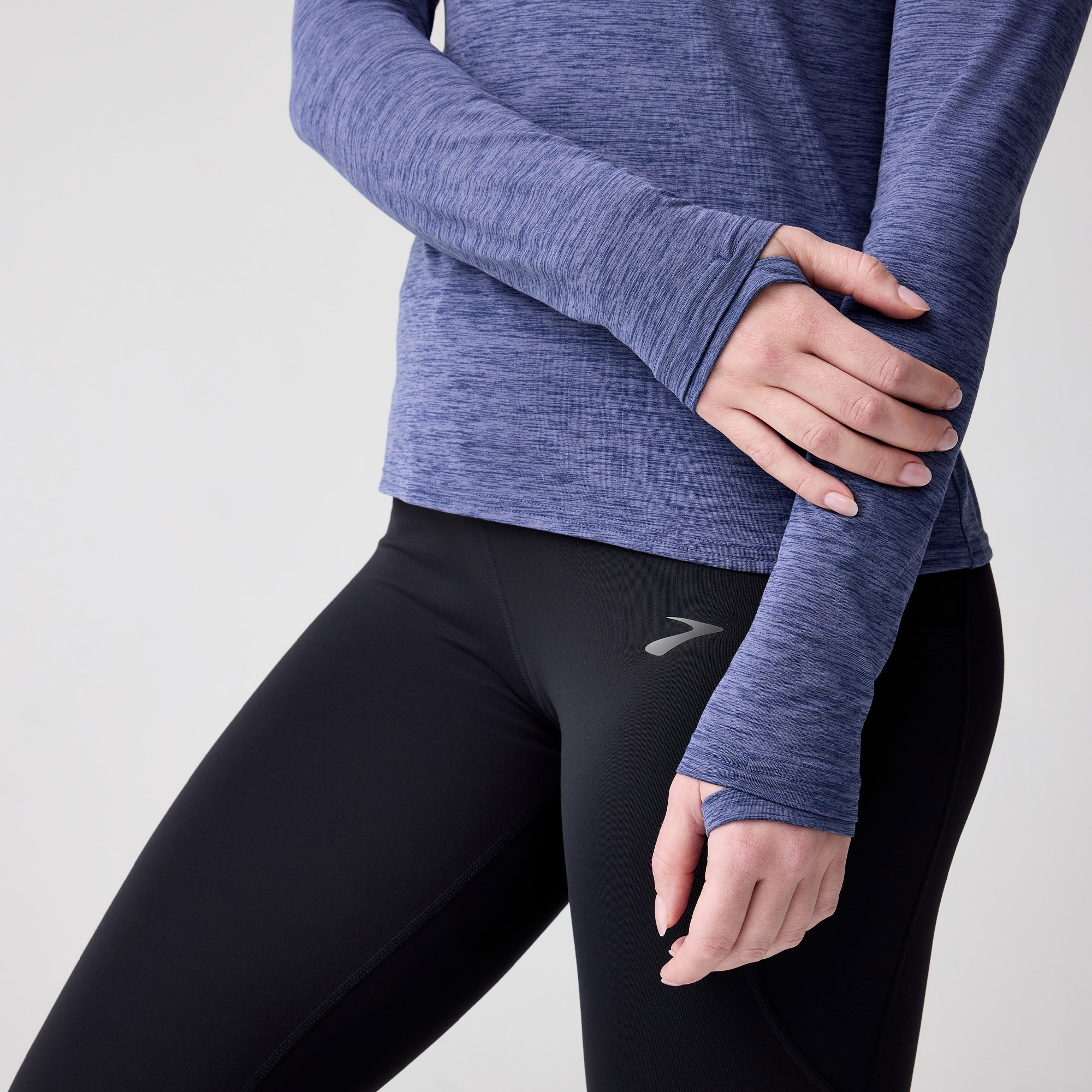 Brooks Luxe Long Sleeve Kadın Mavi Koşu Sweatshirt