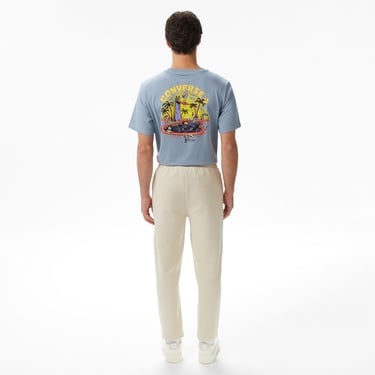  Converse Star Chevron Baskılı Erkek Oversize Fit Bej Eşofman Altı