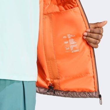  adidas Terrex Multi Light Down Climawarm Kapüşonlu Kadın Kahverengi Yürüyüş Montu