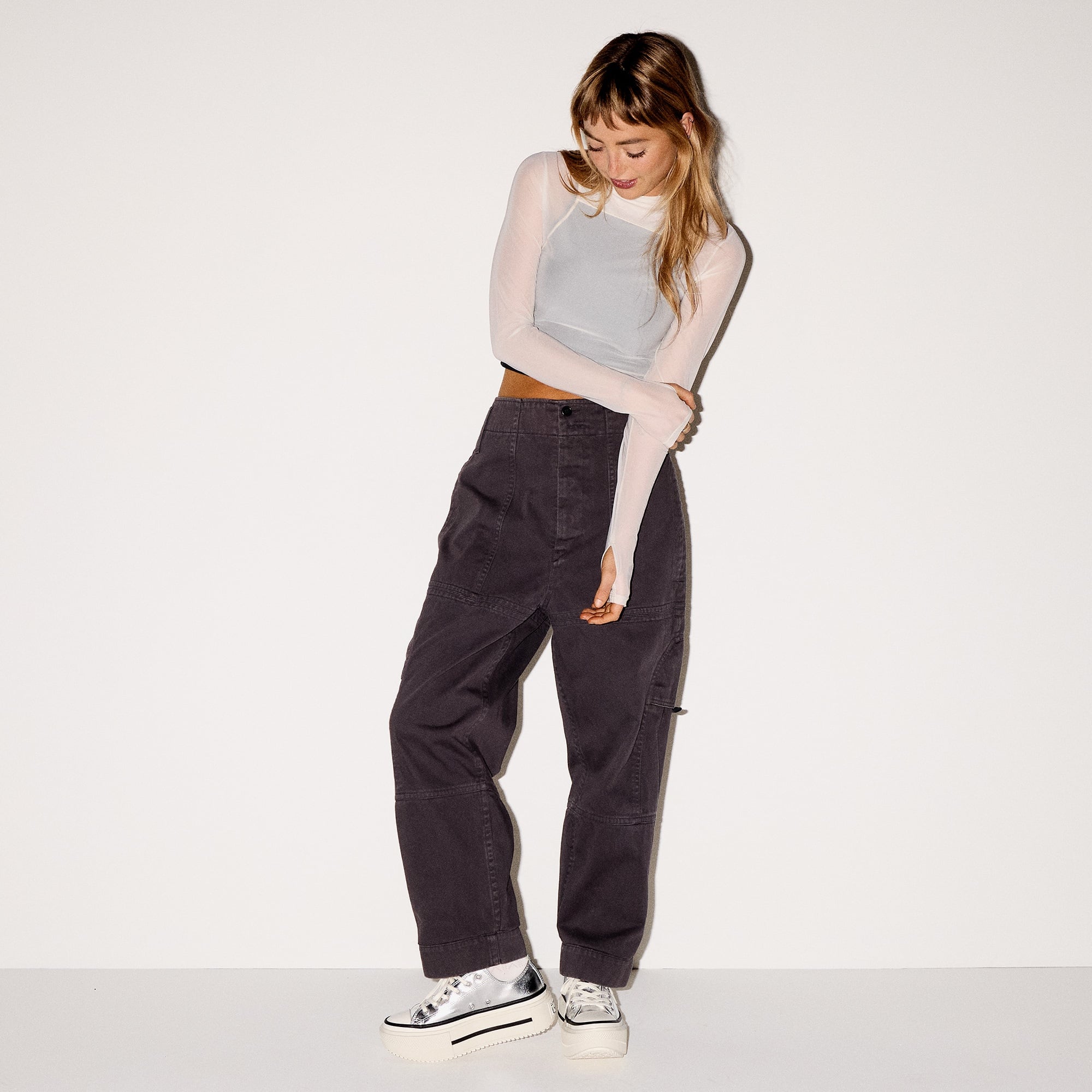 Converse Chuck Taylor All Star Lift Double Stack Unisex Gri Sneaker